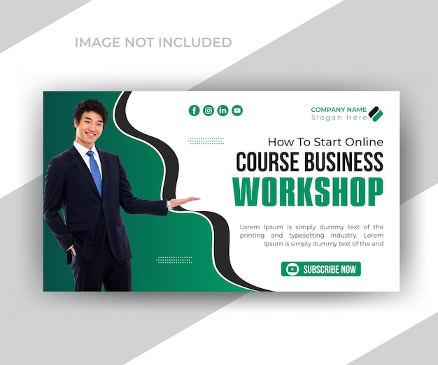 Abstract business youtube thumbnail design or web banner template