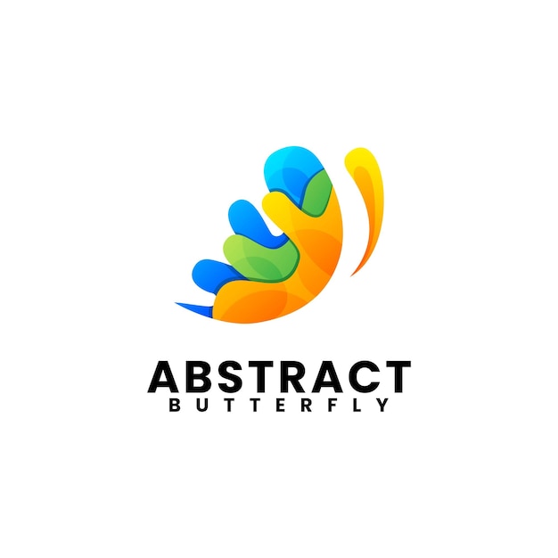 Abstract butterfly colorful logo design