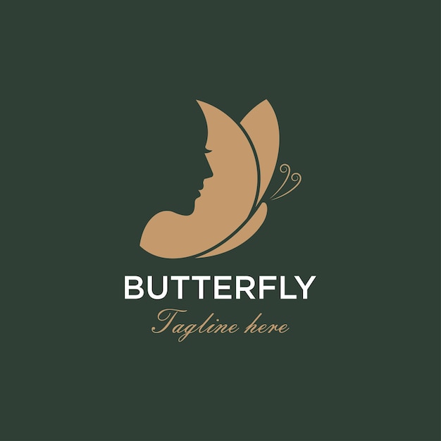 Abstract Butterfly Face Woman Beauty Spa Logo Template