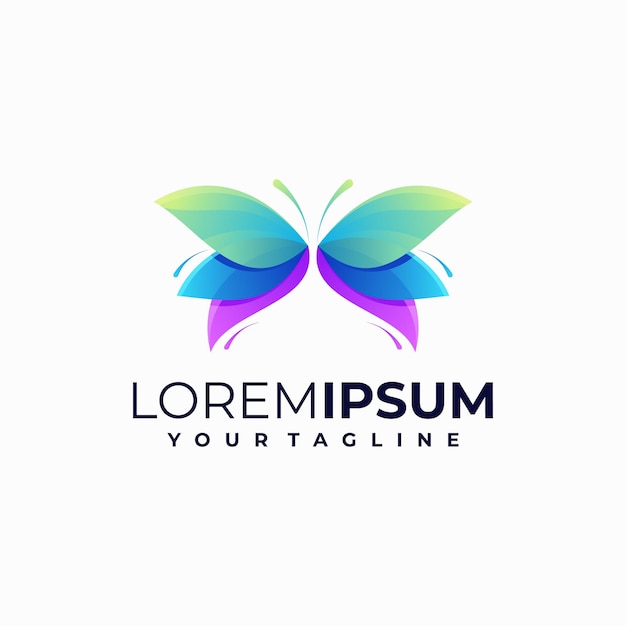 abstract butterfly gradient logo