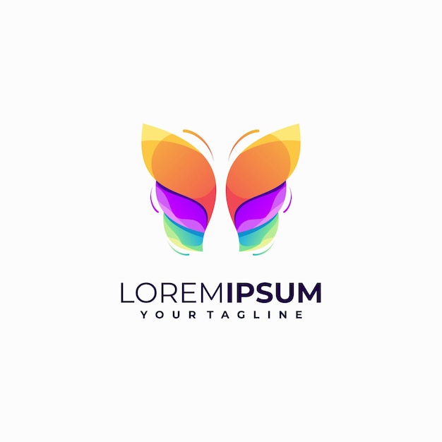 Abstract butterfly gradient logo