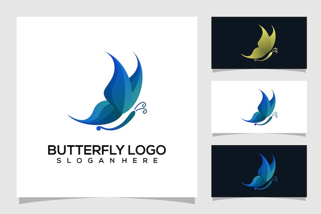 abstract butterfly logo illustration