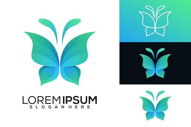 абстрактная бабочка логотип