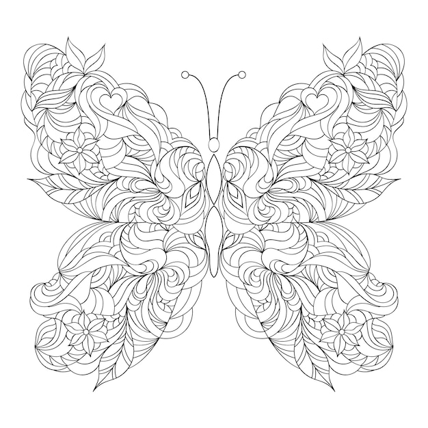 Abstract butterfly on white background