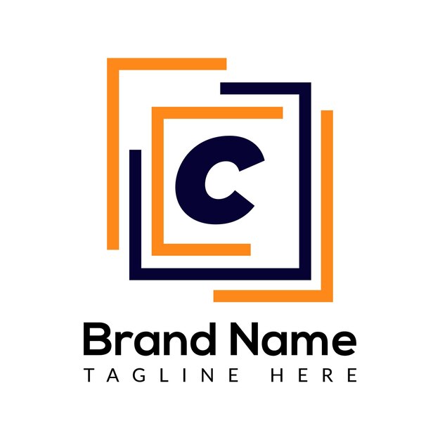 Abstract C letter modern initial lettermarks logo design