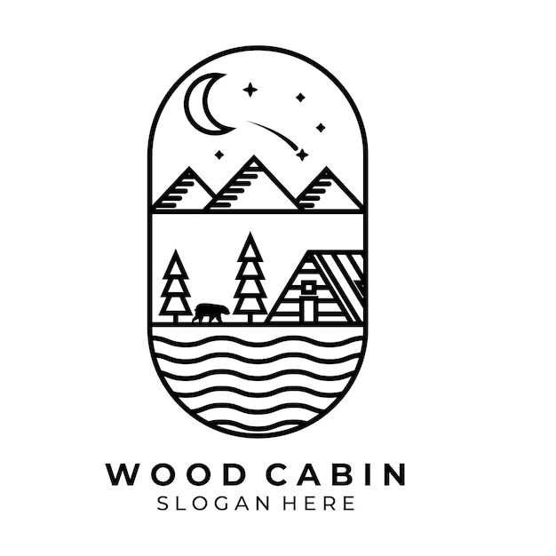 Abstract cabin logo design illustration Free Vector