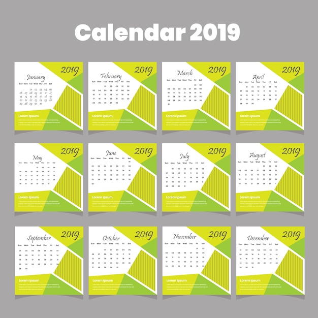 Calendario astratto 2019