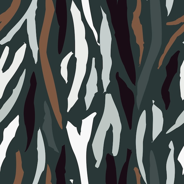 Abstract camouflage naadloos patroon Tijgerhuid strepen behang Creatief dierenbont eindeloze achtergrond Ontwerp voor stof textieldruk inwikkeling omslagkaart Vectorillustratie