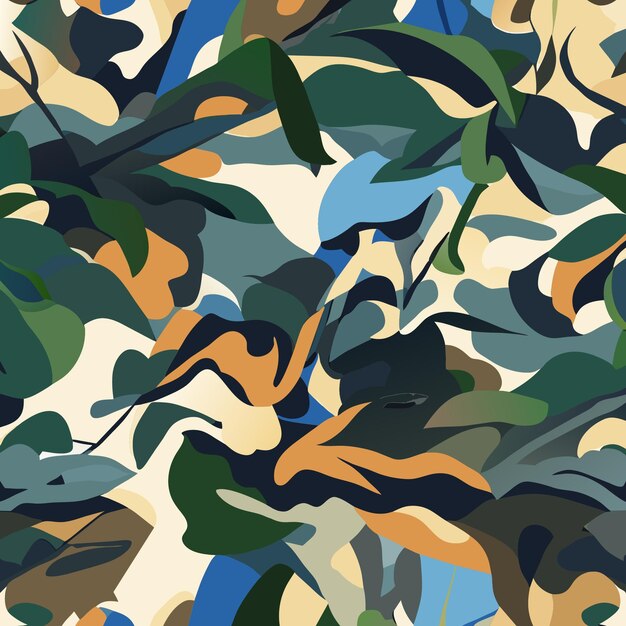 Abstract camouflage vector art flat design