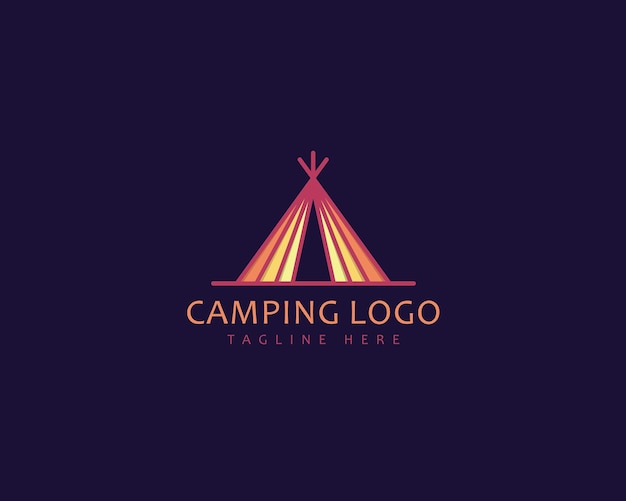 추상 캠핑 로고 디자인
