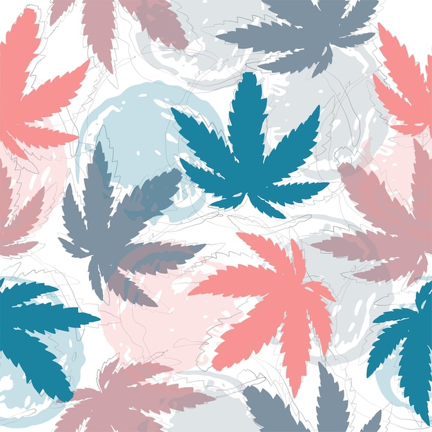 抽象的な大麻マリファナ パターン背景
