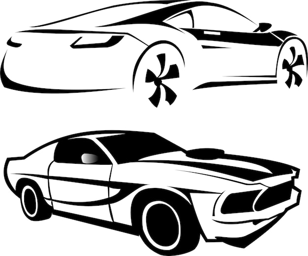 Abstract Car designs in black