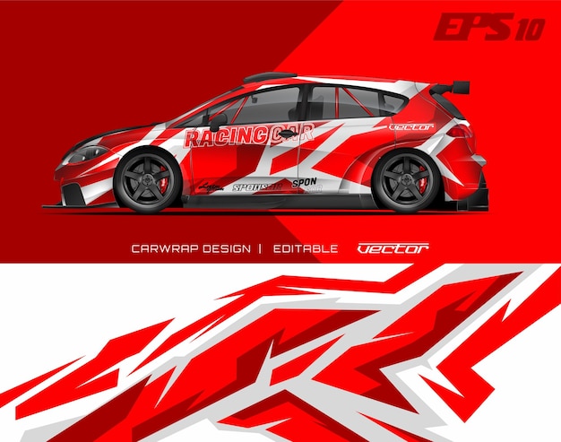 Abstract car wrap design modern racing background design for vehicle wrap racing car rally etc