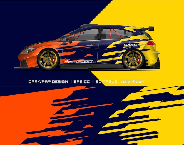 Abstract car wrap design modern racing background design for vehicle wrap racing car rally etc