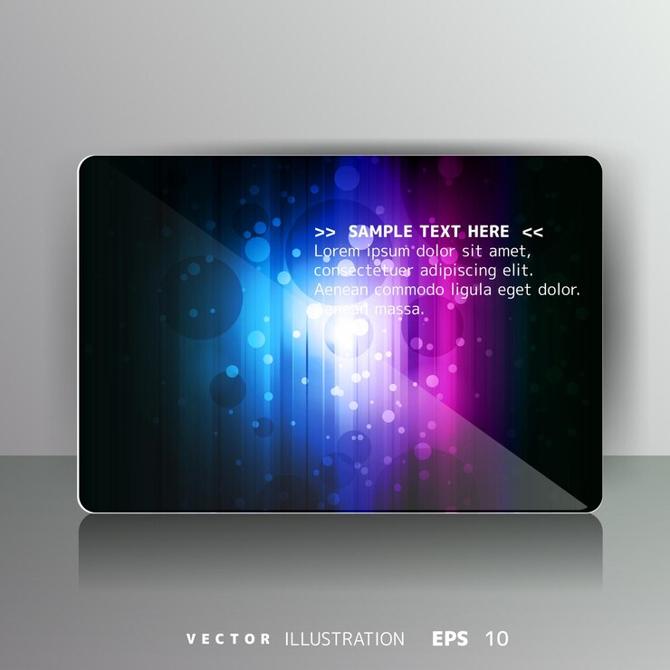 Vector abstract card with colored lines