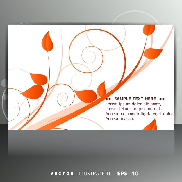 Vector abstract card with floral background