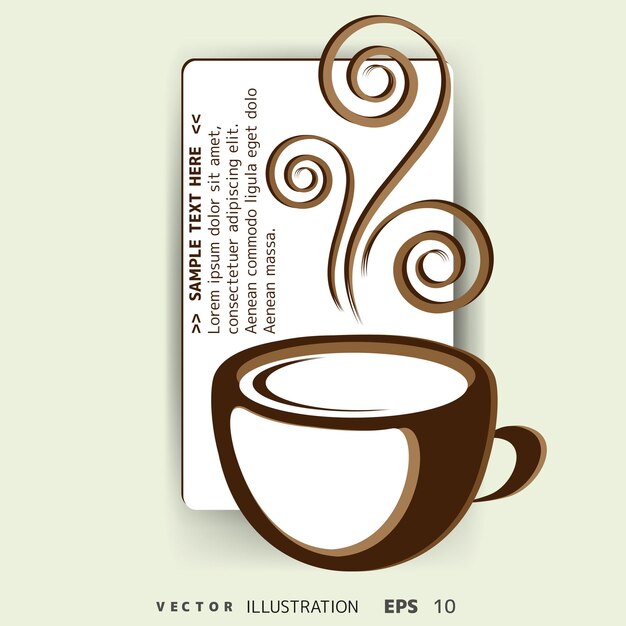 Vector abstract card with up of coffee or tea