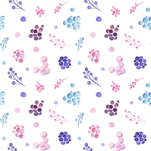 abstract catkins flowers berries of bright colors