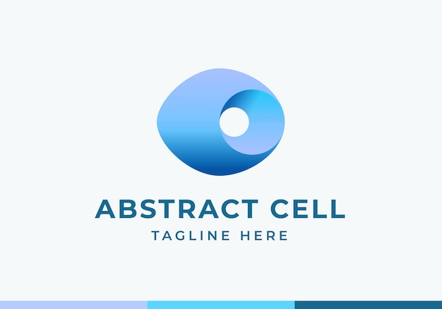 Vector abstract cell ellipse shape vector logo template biotechnology concept emblem isolated