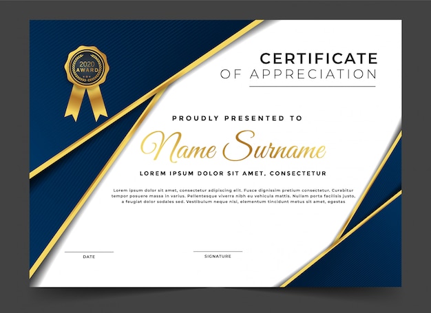 Abstract certificate of appreciation design template