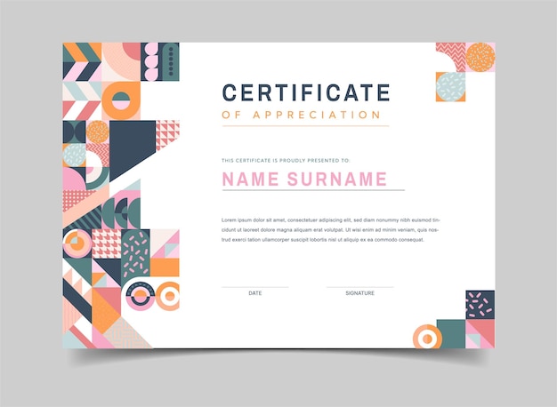 abstract certificate or diploma