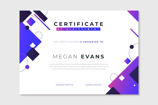 Abstract certificate template concept