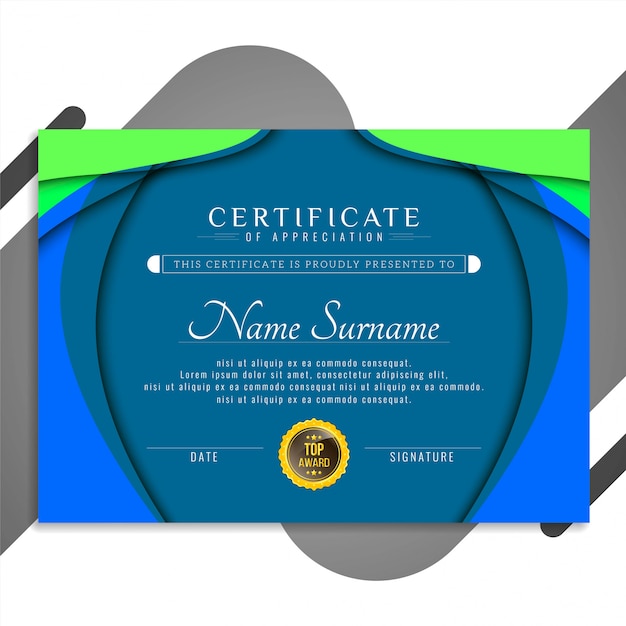 Abstract certificate template design