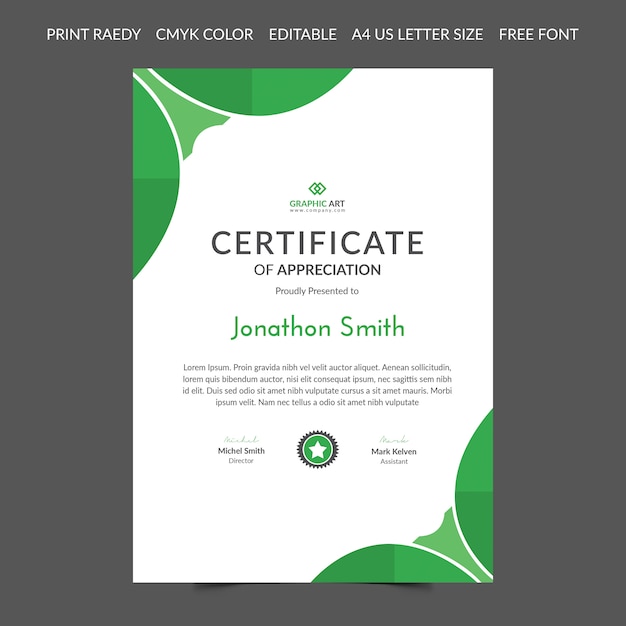 Abstract Certificate template