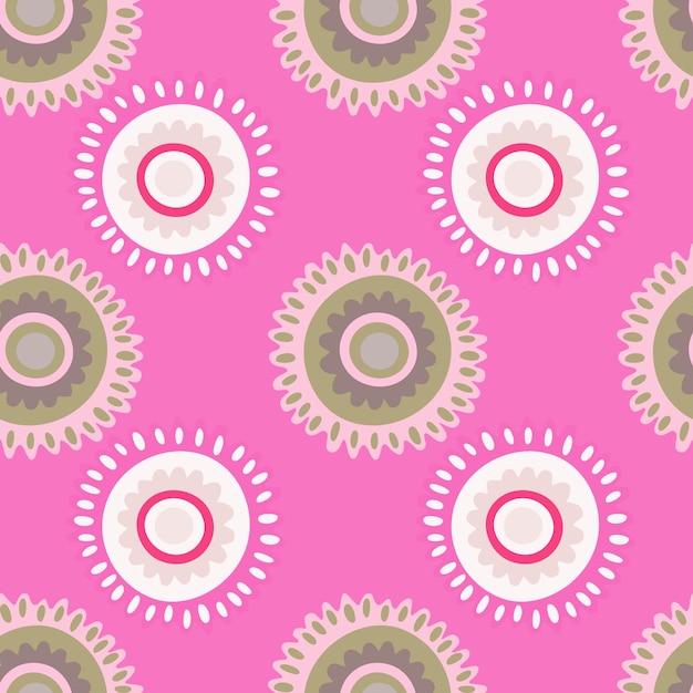 Abstract chamomile flower seamless pattern Creative floral endless background
