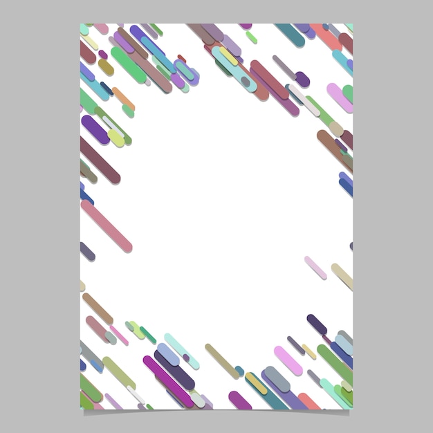 ベクトル 抽象的な混沌とした丸い対角ストライプパターンのパンフレットテンプレート - カラフルな色合いのストライプからの空のベクトルチラシの背景のデザイン
