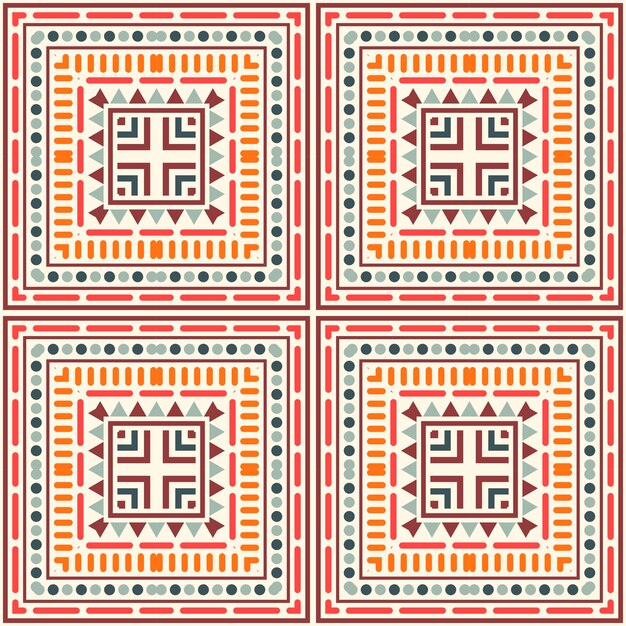 Abstract checkered geometric seamless pattern. Striped square mosaic, tile background