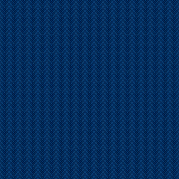 Abstract Checkered Knitting Pattern in Shades of Blue Colors. Seamless Vector Background.