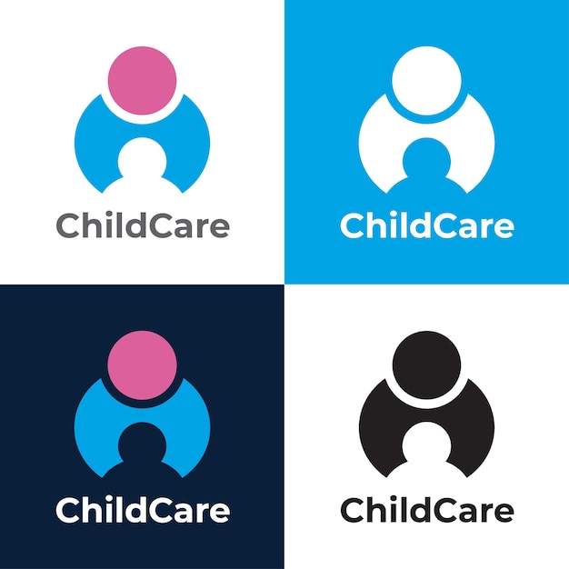 Vector abstract child care vector logo template