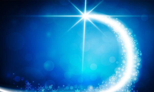 Abstract christmas bokeh blue color background vector illustration