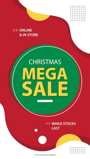 Abstract christmas mega sale social media design poster