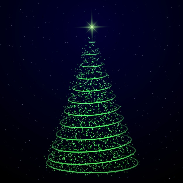 Abstract Christmas tree on transparent background. symbol of Happy New Year