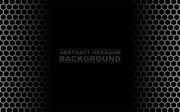 Abstract chrome light hexagon line in black modern luxury futuristic background vector illustration.