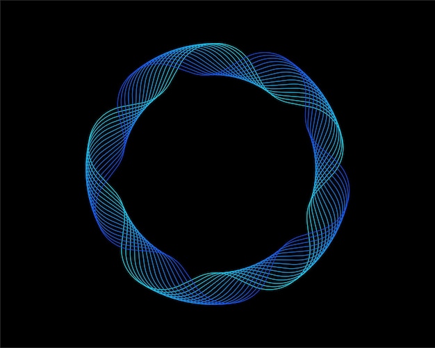 Vector abstract circle circular wave wavy lines futuristic bright futurism minimalist vector logo design