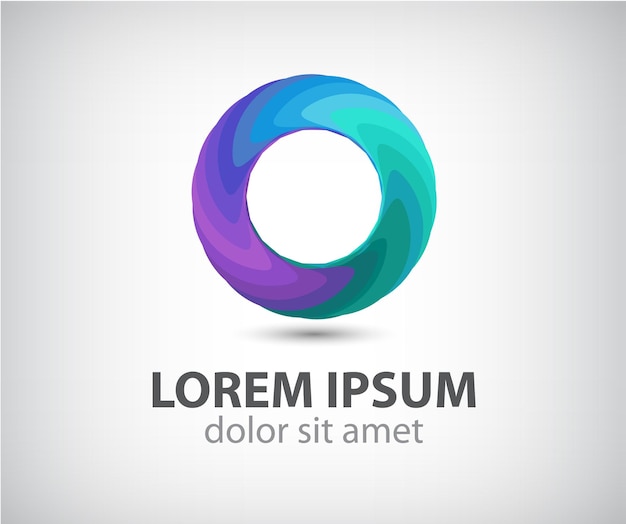  abstract circle color loop icon, logo isolated