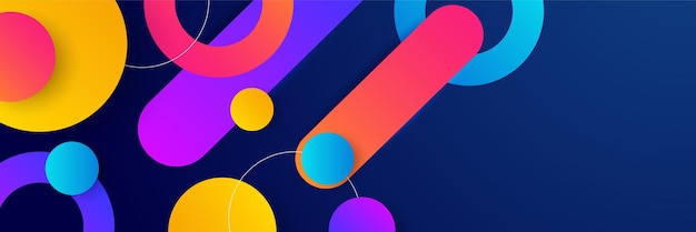 Abstract circle colorful banner background Color gradient abstract background with dynamic wave line effect Vector abstract graphic design banner pattern background web template