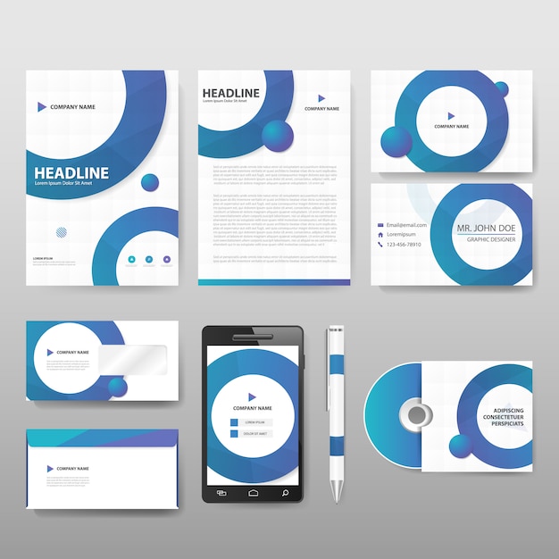 Abstract circle  corporate identity template