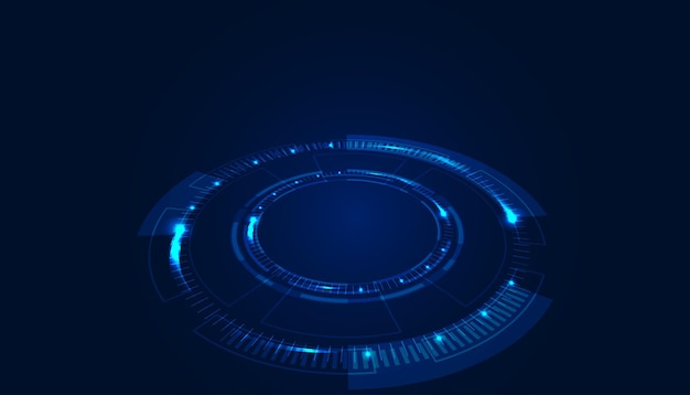 ベクトル 美しい青色の背景コピー スペースに抽象円デジタル技術モダンなブルー色
