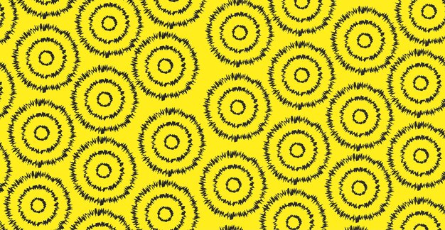 Abstract circle distorted round yellow seamles background
