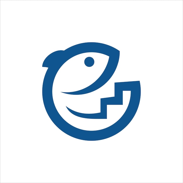 Progettazione del logo del pesce a cerchio astratto