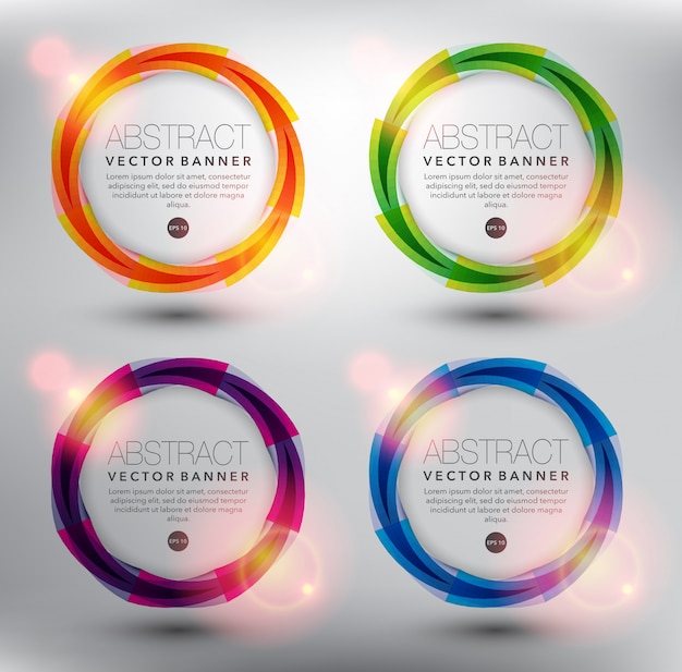 Vector abstract circle frame collection. isolated on the white surface.