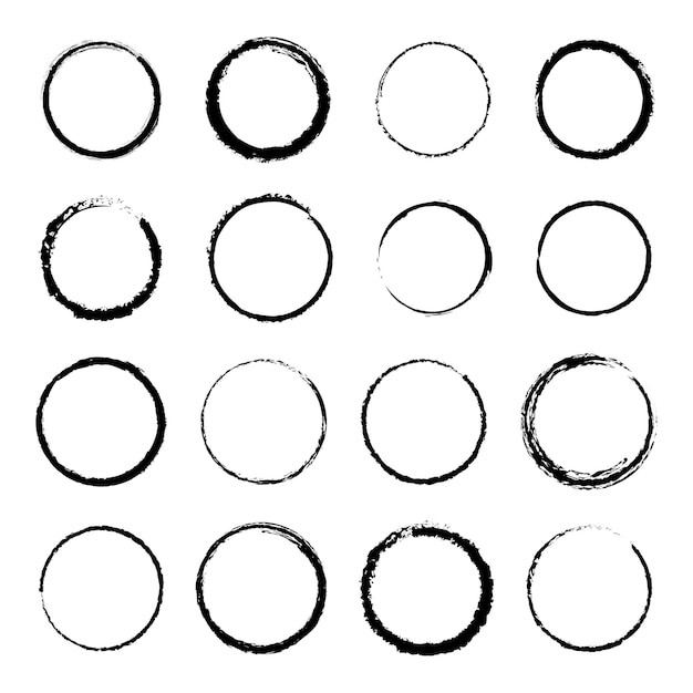 Vector abstract circle grunge collection