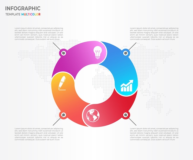 Opzioni astratte del cerchio infographic 4