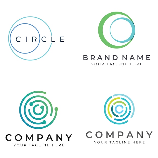 Abstract circle logo elements circle lines minimalist circles creative ideas circles and modern colorful circles Logos for companies and other businesses with simple and modern designs