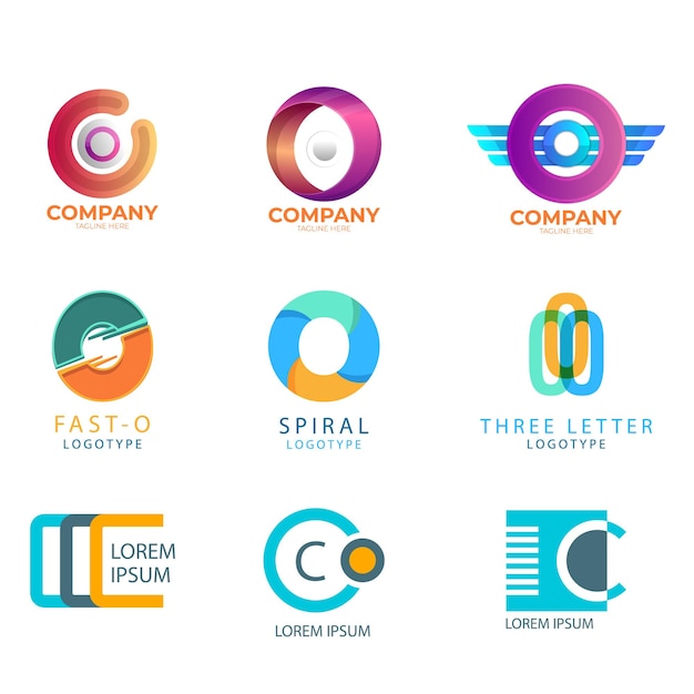 abstract circle loop moderne logo sjabloon