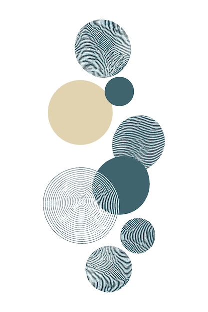 Abstract circle poster creative minimalist round artistic composition ideal for wall decoration